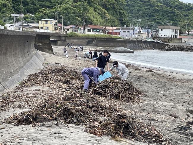 ビーチクリーン前の海岸の写真