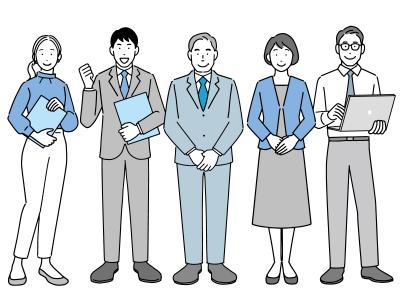 職員がそろってお願いをしていることが分かるイラスト