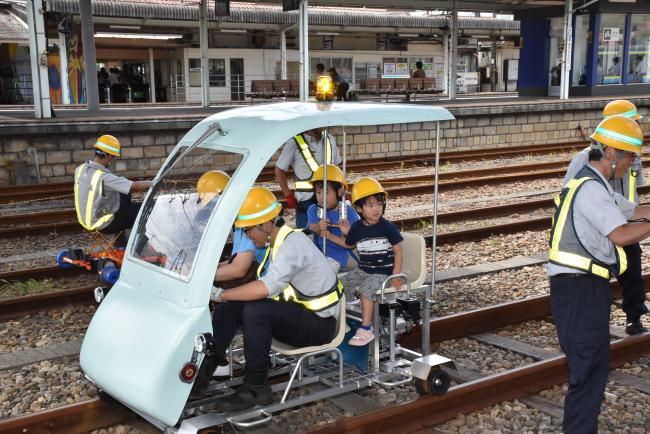 保守点検車両の体験乗車