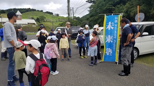 栗拾い開始