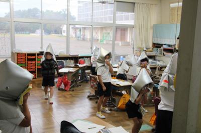 こどもたちのひなんのようす