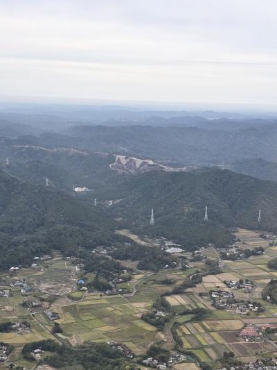 上空から見たメガソーラー工事現場