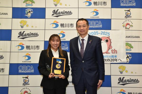 柿本さんと市長の写真