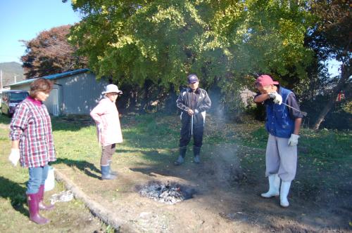 ボランティアの方々が準備