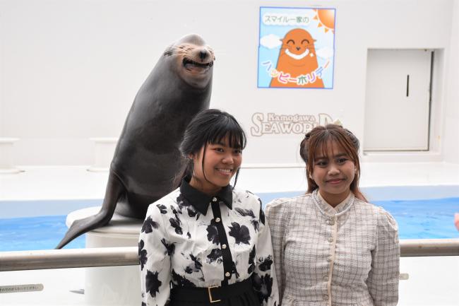 アシカとの記念撮影10