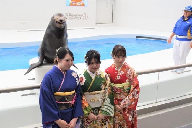 アシカとの記念撮影14
