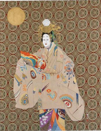 「羽衣」の刺繍絵画の写真