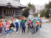 神社で豆まき