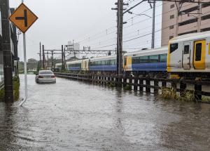 横渚地区の冠水被害の写真